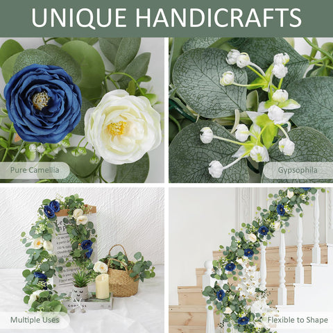 TOCHGREEN artificial flowers garland with gypsophila detail texture