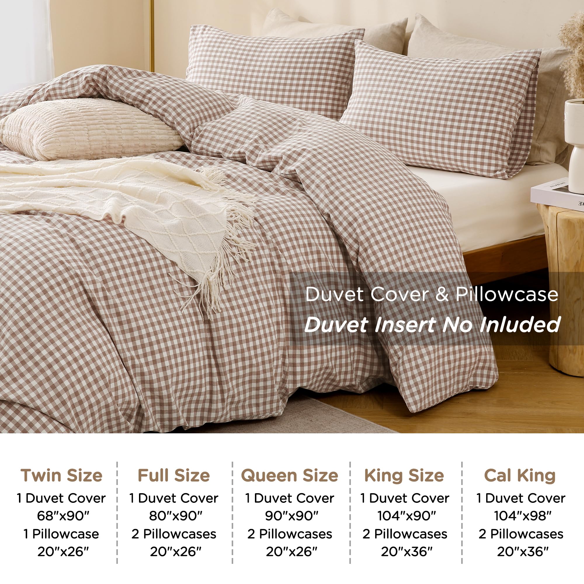 TOCOMOA Cozy plaid bedding idea enhances fall and seasonal decor in bedrooms.