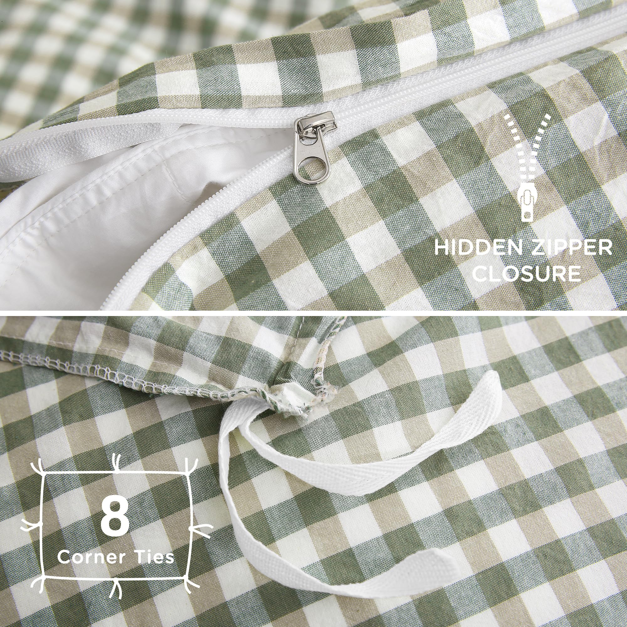 Easy-care TOCOMOA bedding—machine washable and quick to dry for busy mornings.