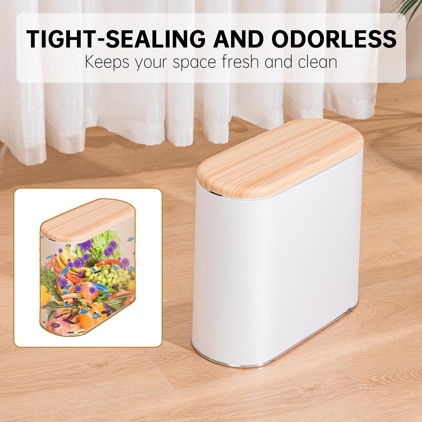 TODAYGO pet-proof lid prevents curious pets from tipping waste.