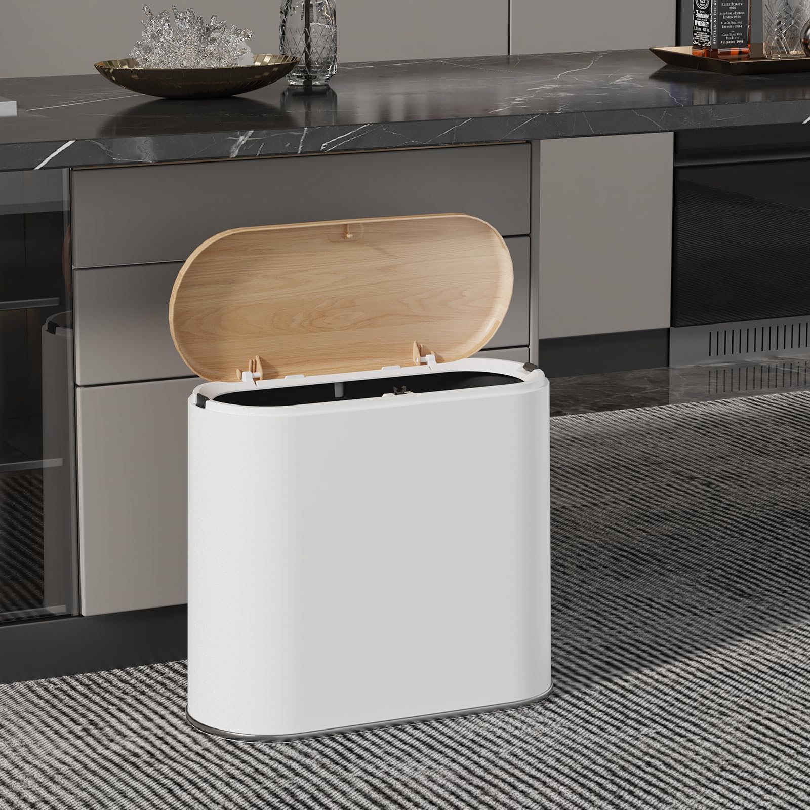 TODAYGO compatible with standard 4-gallon trash bags.