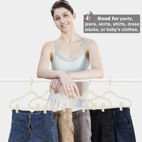 TOFIIGREM beige velvet clips close-up shows soft grip protecting delicate fabrics.