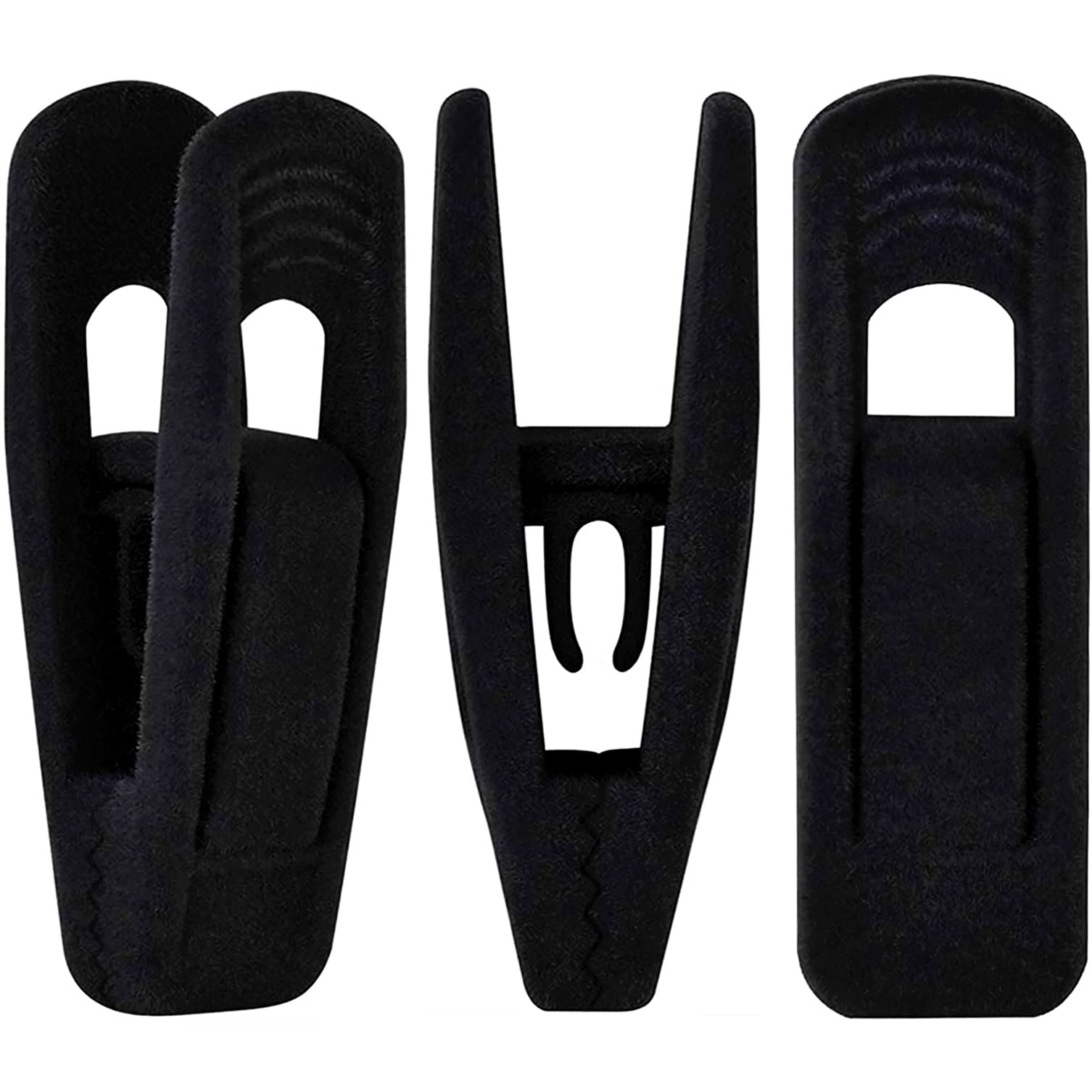 TOFIIGREM Black Velvet Hanger Clips 40-pack secure clothes on velvet hangers