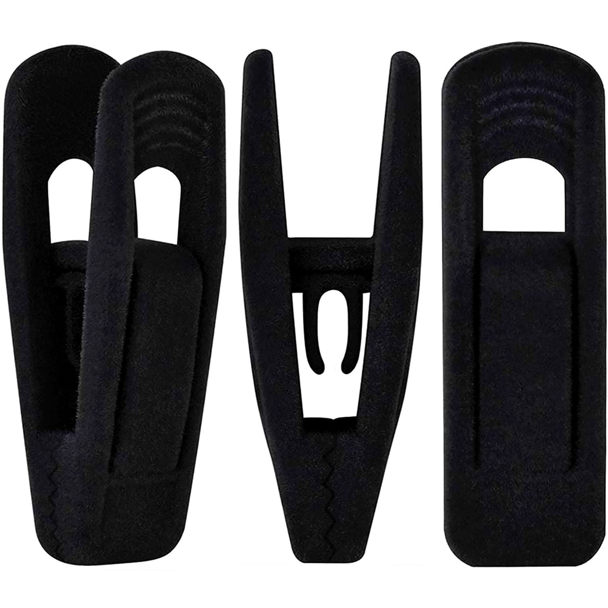TOFIIGREM Black Velvet Hanger Clips 40-pack secure clothes on velvet hangers