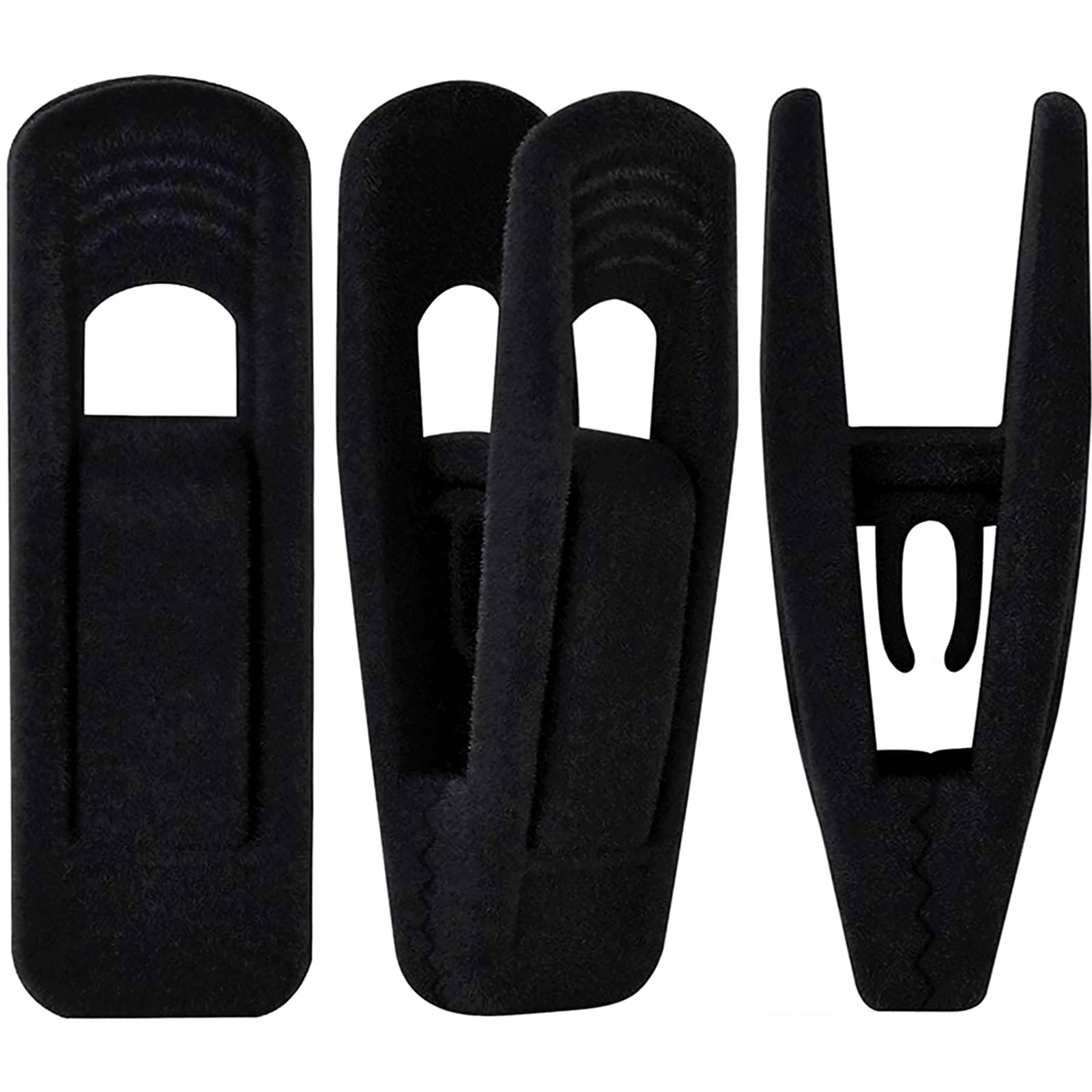 TOFIIGREM Black Velvet Hangers Clips 80-pack for secure closet organization