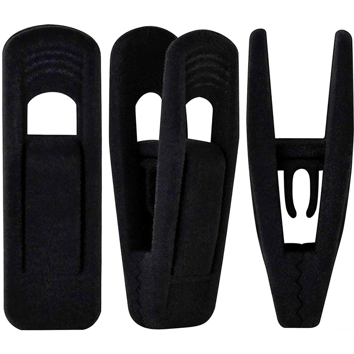 TOFIIGREM Black Velvet Hangers Clips 80-pack for secure closet organization