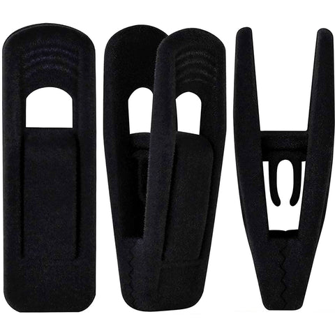 TOFIIGREM Black Velvet Hangers Clips 80-pack for secure closet organization