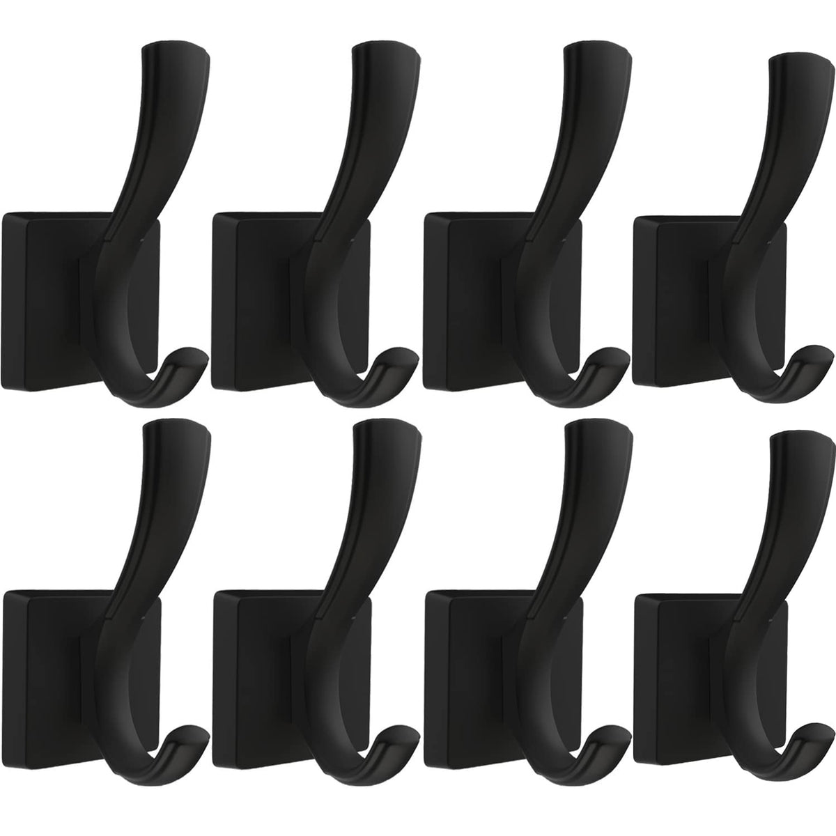 TOFIIGREM black wall coat hook with dual arms for organized entryways.