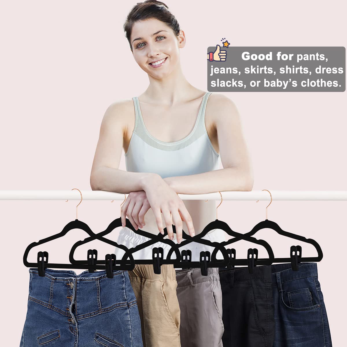TOFIIGREM Velvet Pants Clips prevent slipping on delicate fabrics