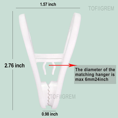 TOFIIGREM wide-opening clamp secures thicker garments.