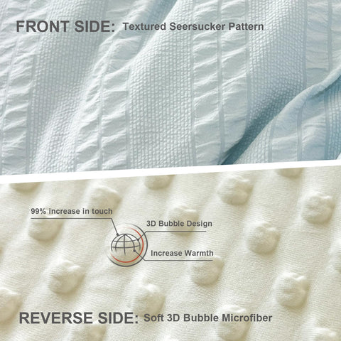 Tohrisa comforter reverse side with 3D knitted bean texture for versatile styling
