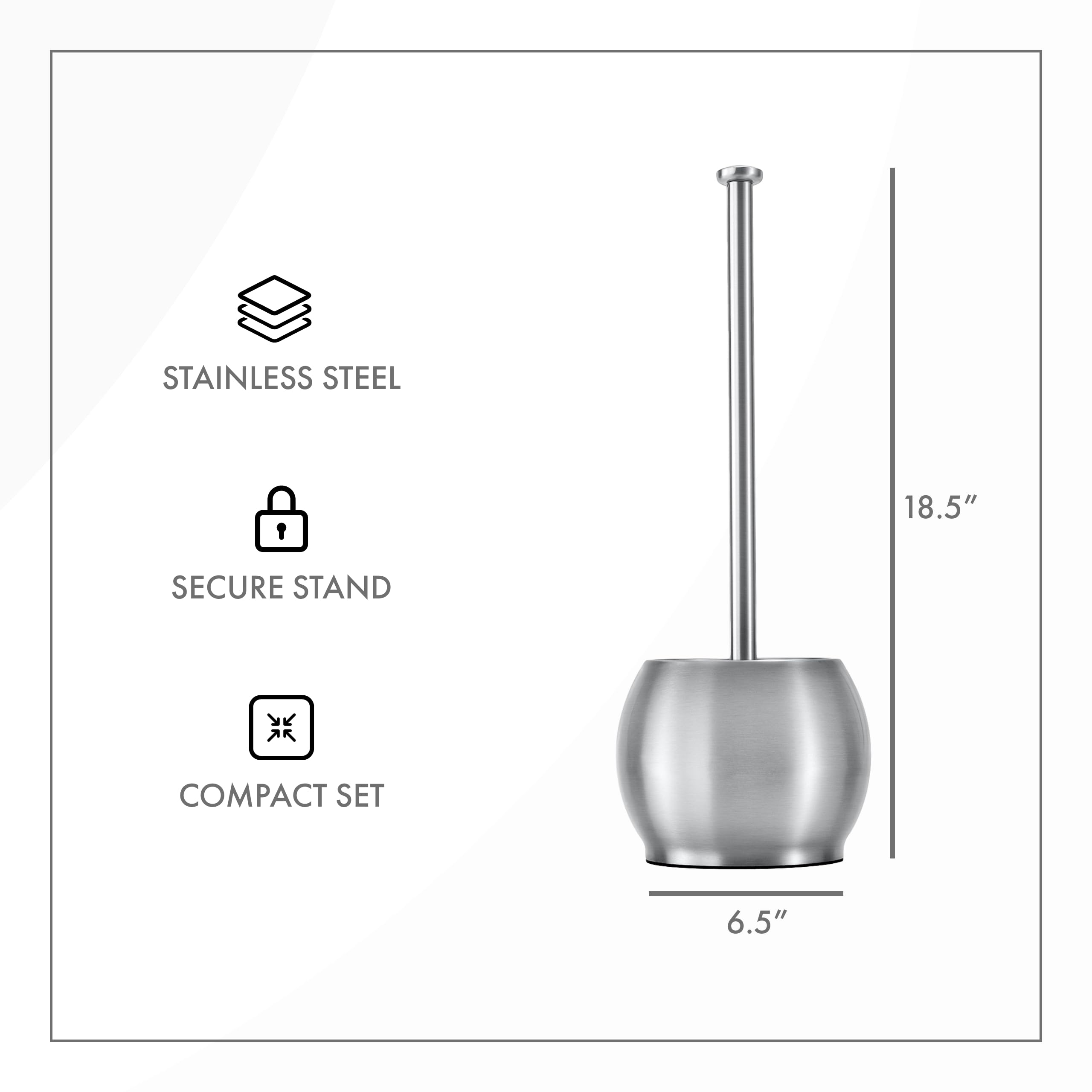 Holder-mounted plunger by ToiletTree keeps cleaning tools neatly organized.