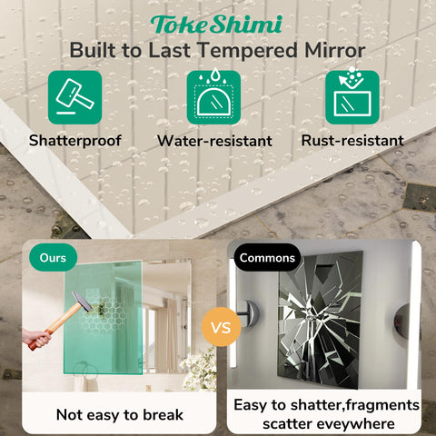 TokeShimi bathroom mirror waterproof resists moisture in humid spaces.