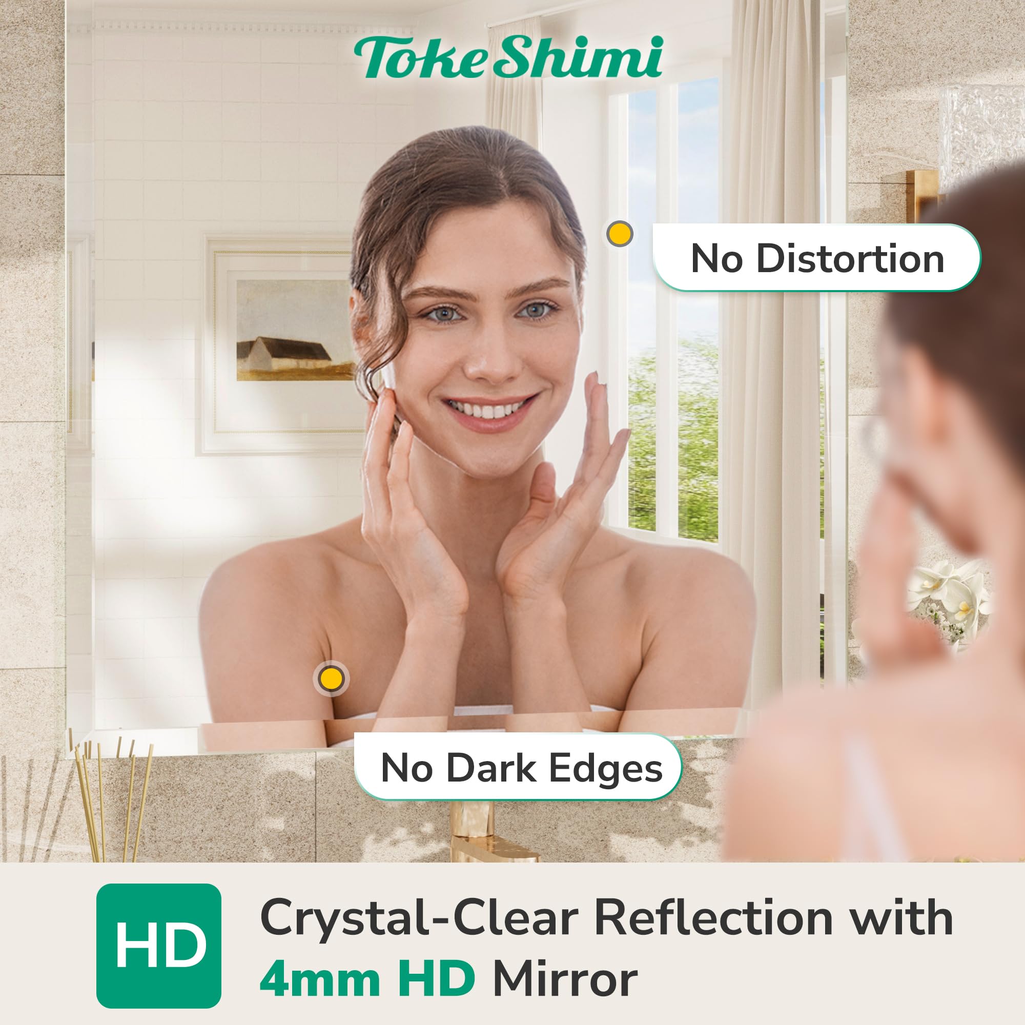 TokeShimi shatterproof mirror reduces breakage risk during daily use.