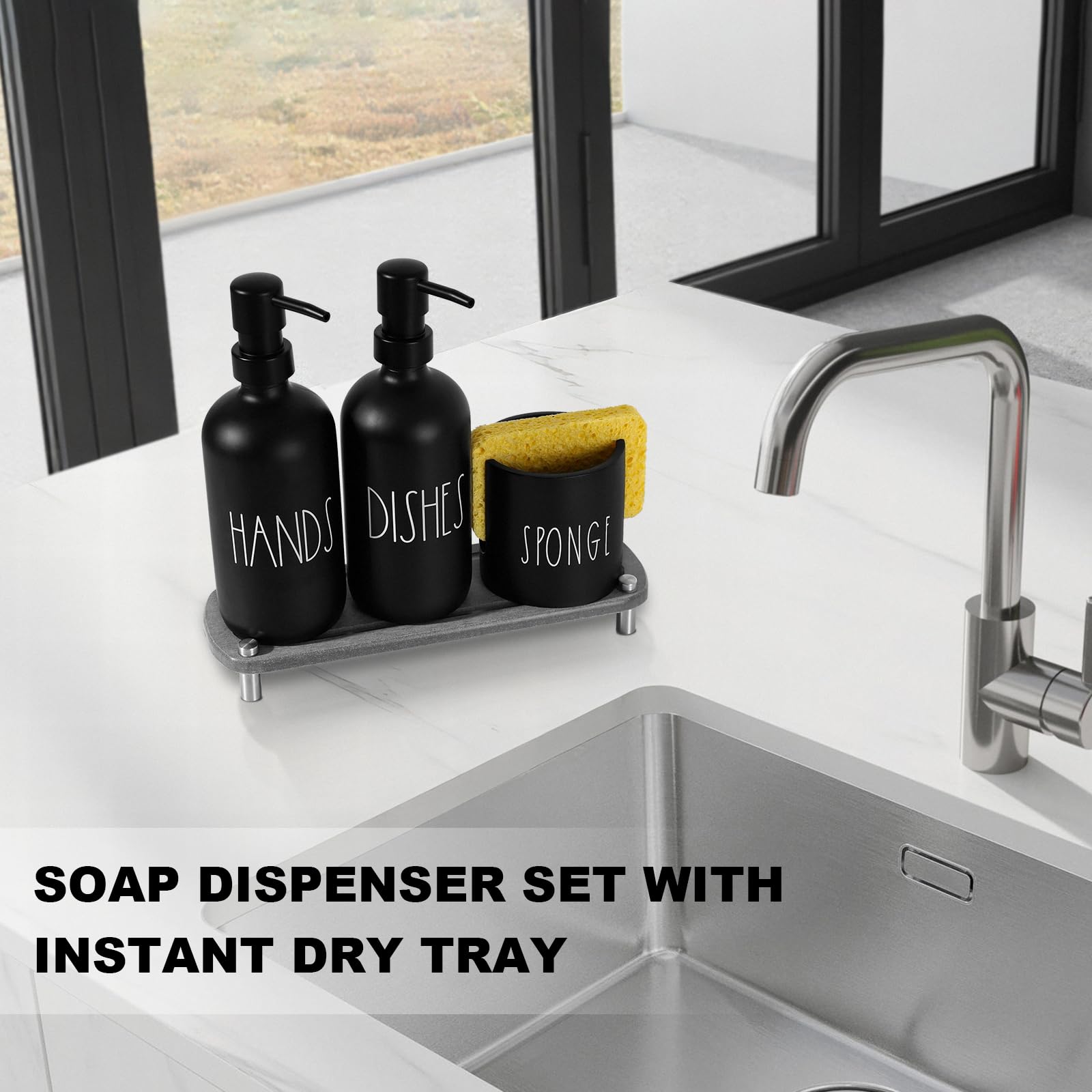 TOLDATLI decor-friendly black glass pair elevates kitchen aesthetics.