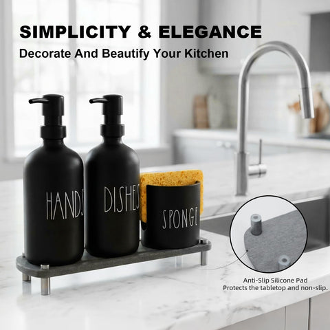 TOLDATLI dish area arrangement keeps soap and sponge within reach.