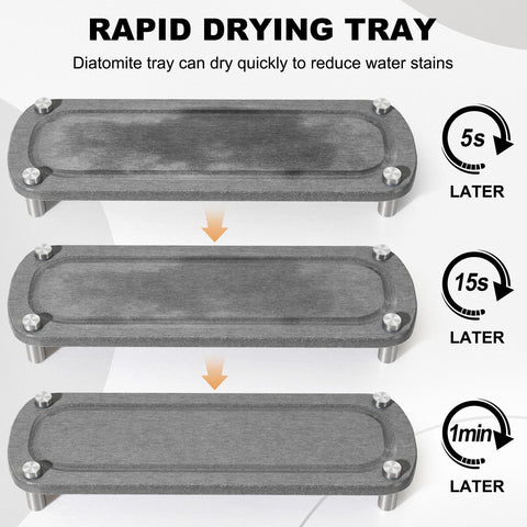 TOLDATLI instant dry tray captures moisture, keeps counters dry.