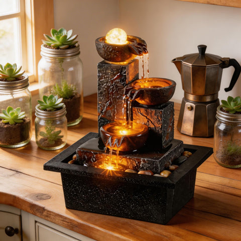 Tolevoit three-bowls design blends natural elements with modern decor.