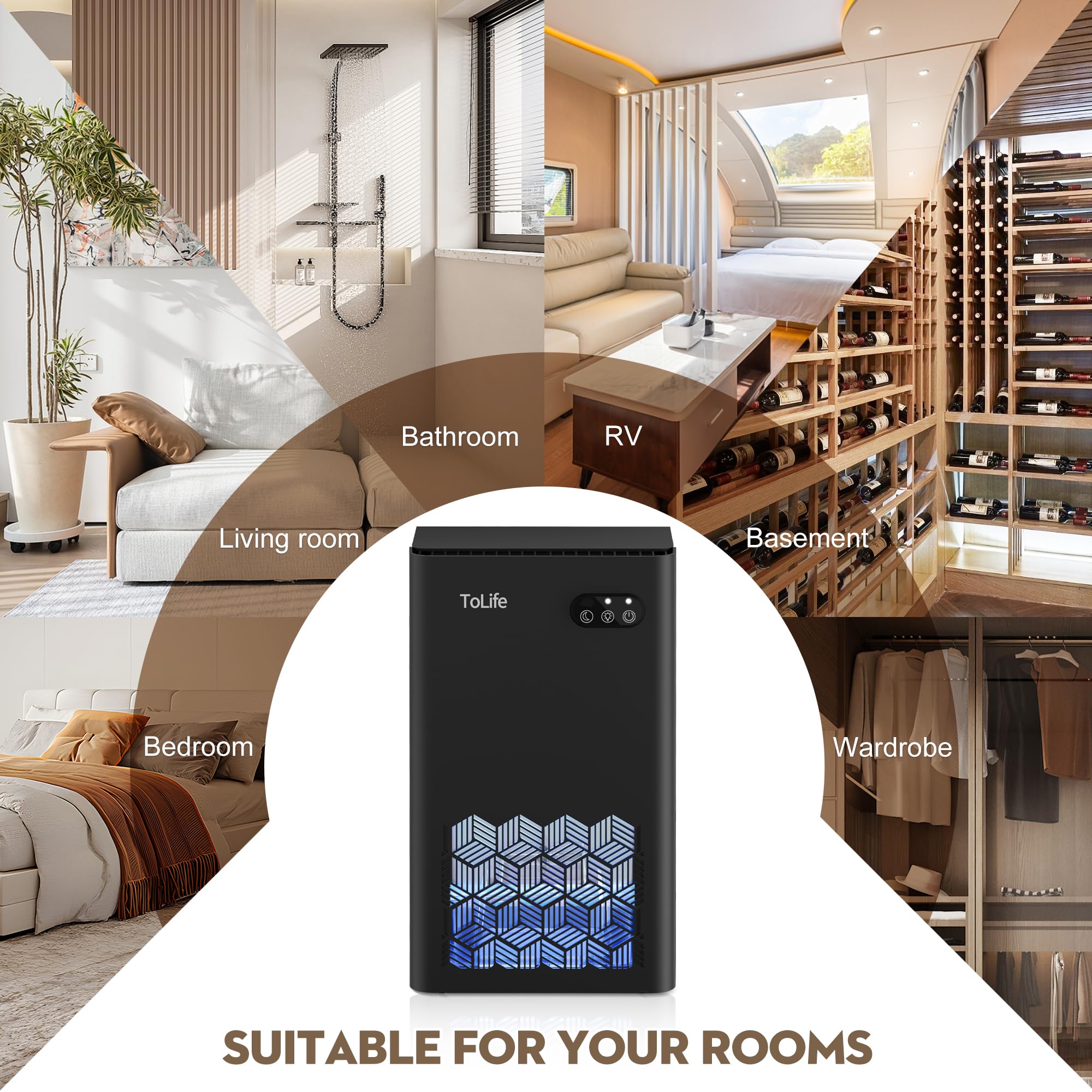 ToLife dehumidifier semiconductor technology runs quietly for everyday comfort.