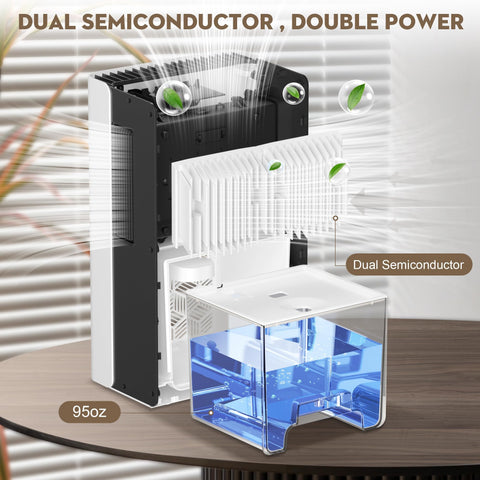 ToLife dehumidifier LED-light display glowing with ambiance options.