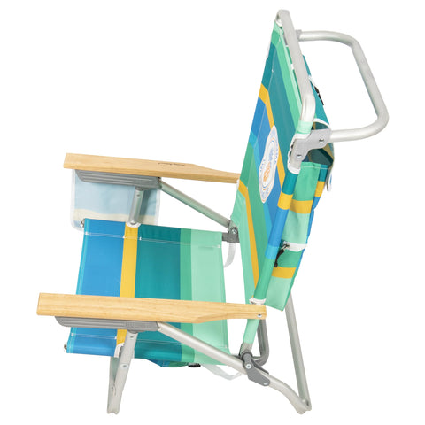 Tommy Bahama towel bar and side pocket keep towels and valuables secure
