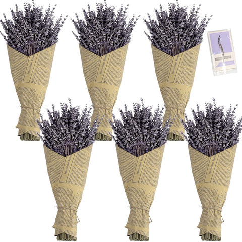 TOMOON dried lavender bouquet with 14-17 inch stems for elegant home decor and subtle fragrance.
