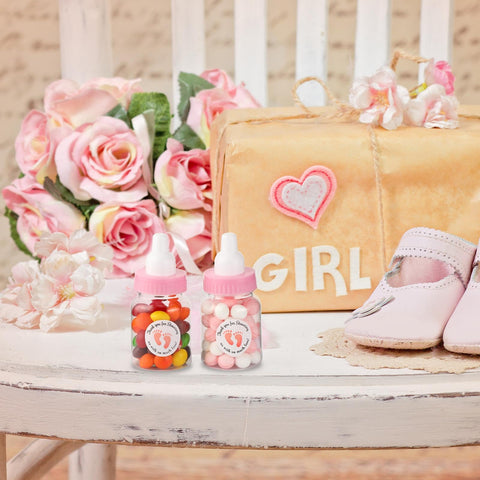 tondiamo pink decor-packaging adds cohesive theme to baby shower tables