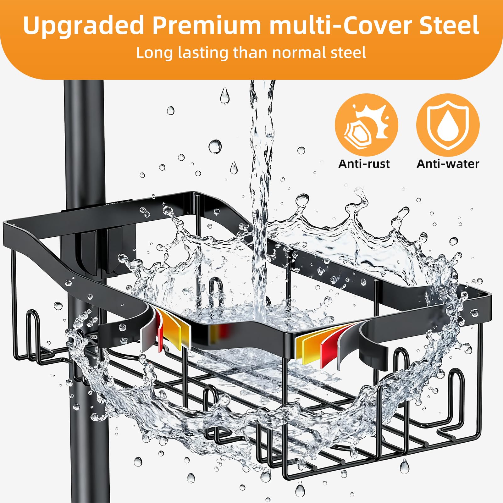 Tondid Shower Caddy Corner anti-bending feature prevents sag in humid showers.