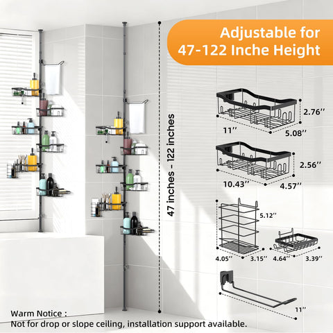 Tondid Shower Caddy Corner anti-slip base keeps the unit stable on tile.