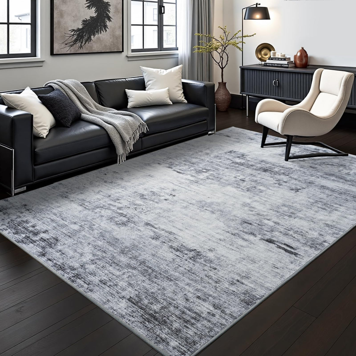 Toneed 5x7 area rug with soft velvet surface offers barefoot comfort in living rooms.