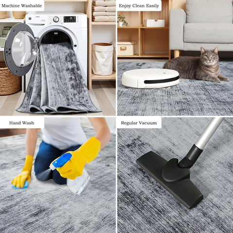 Toneed machine-washable rug ready for easy cleanup
