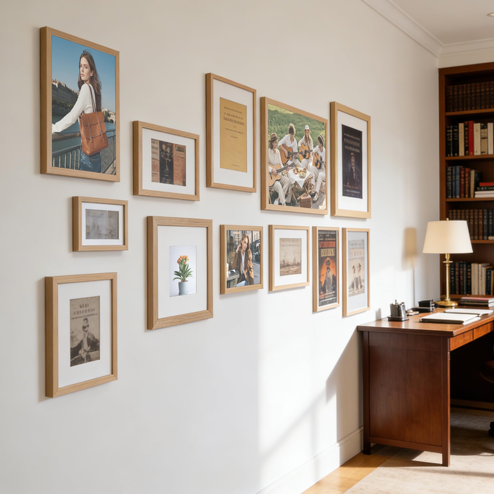 TONES FRAME DESIGN natural wood grain adds warmth to decor and walls.
