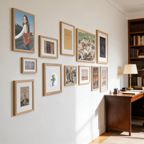 TONES FRAME DESIGN natural wood grain adds warmth to decor and walls.