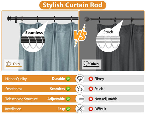 TONIAL black end-cap complements modern interiors on drapery rod.