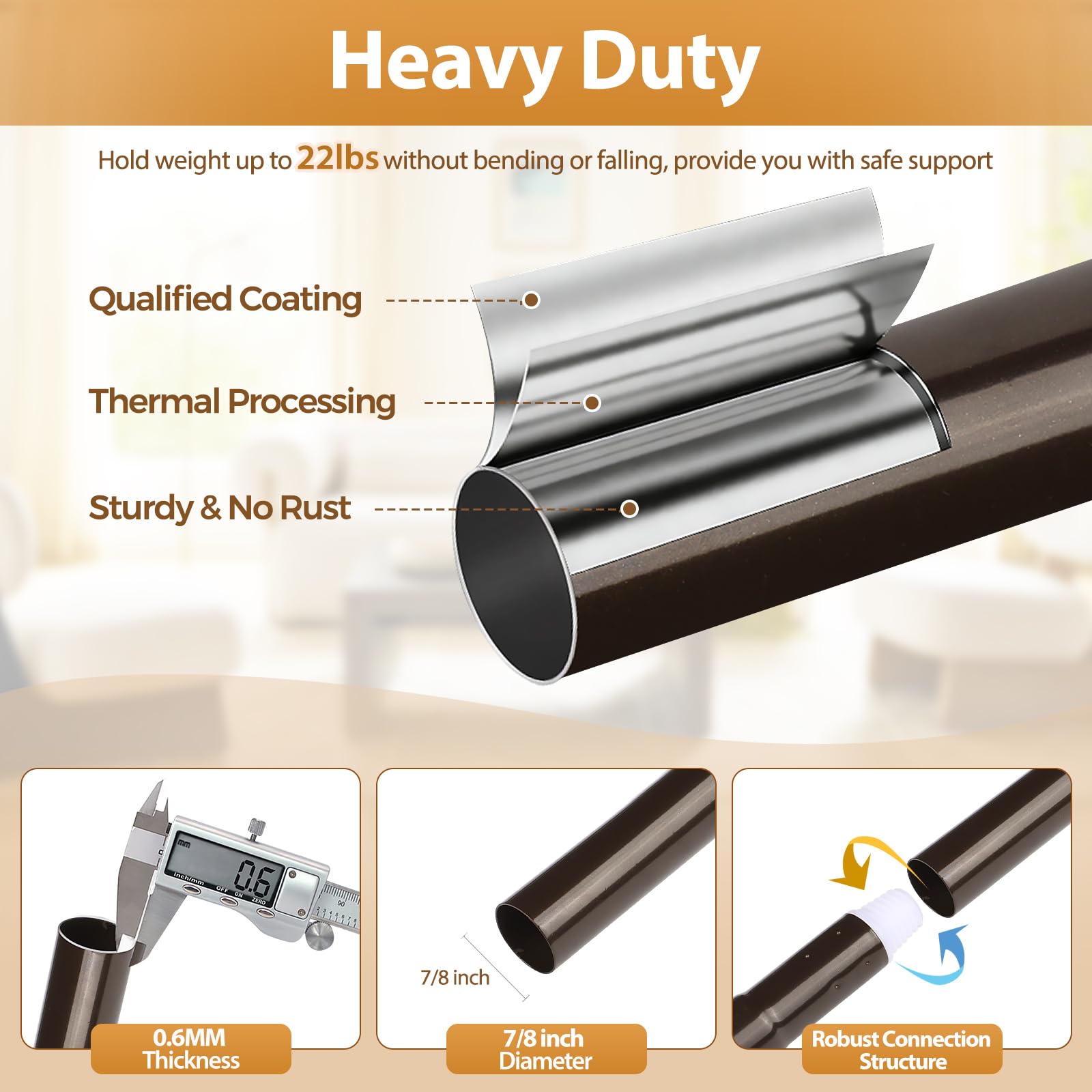 TONIAL bronze curtain rod bamboo-finials add natural texture and elegance