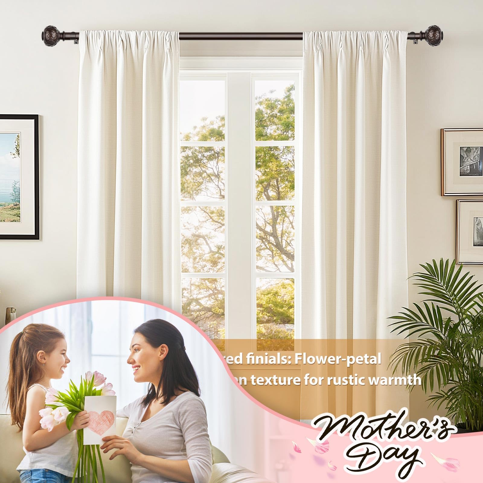 TONIAL bronze curtain rod brackets install securely for reliable support