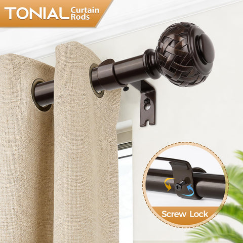 TONIAL rod's textured finials create focal point in living spaces