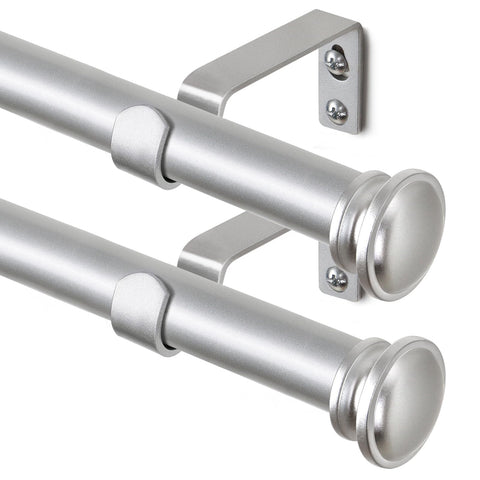 Tonial curtain rod with telescoping sections for a precise, adjustable window fit.