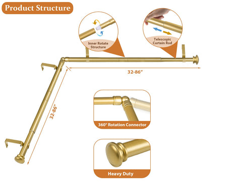 TONIAL gold finish end cap adds modern style to drapery.