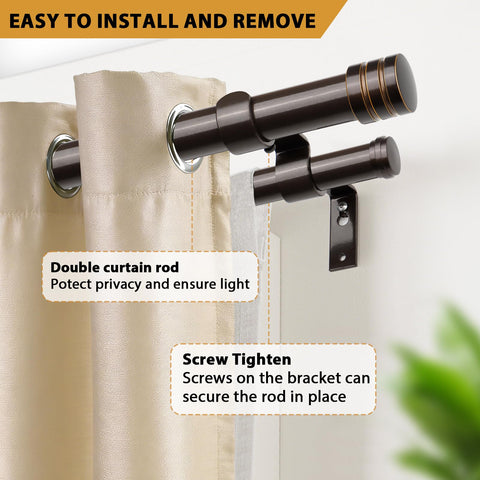 TONIAL heavy-duty 1inch rod supports curtains of varying weights.