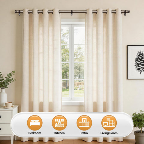 TONIAL heavy-duty rod supports up to 22 pounds of curtains.
