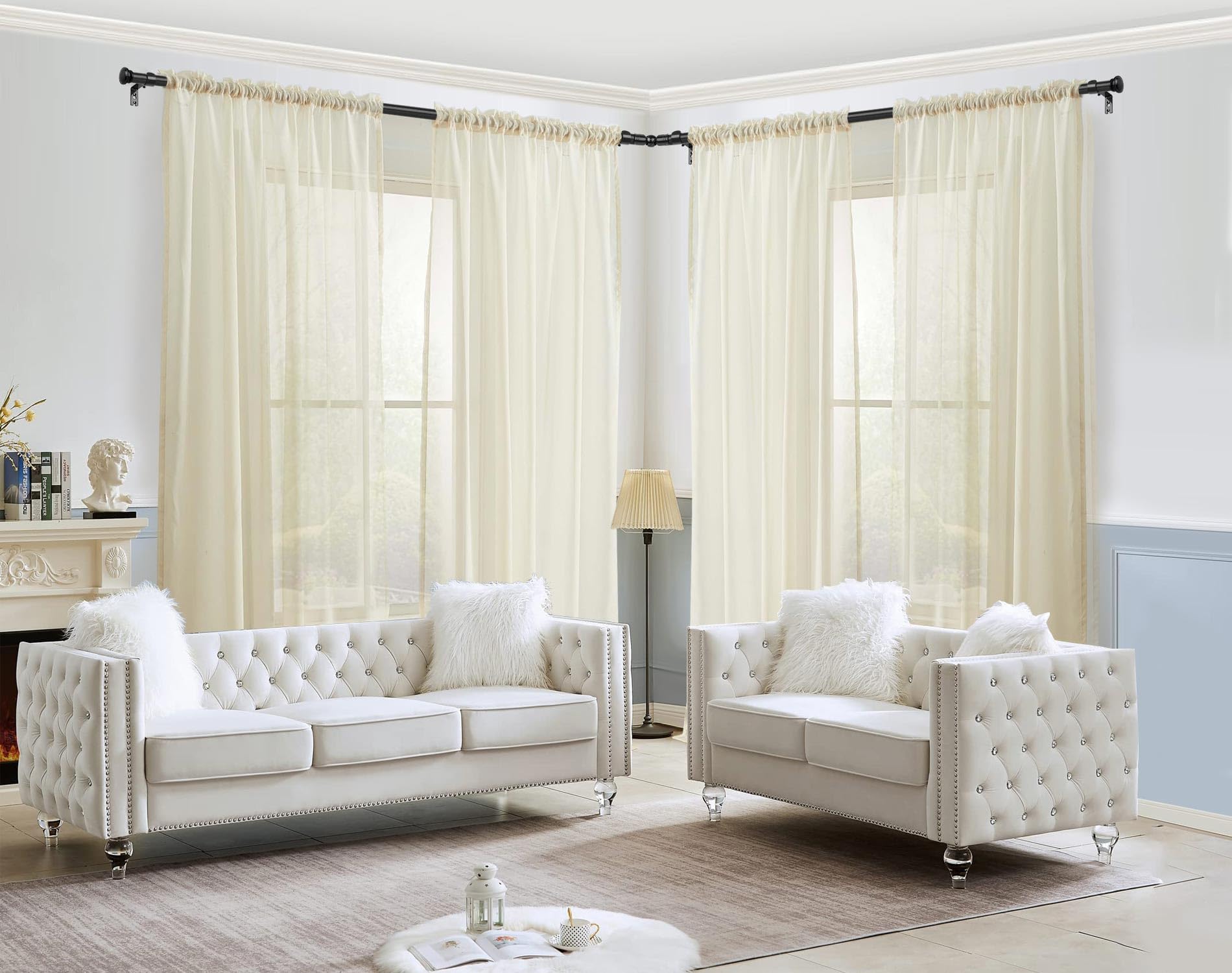 TONIAL side rod adjustable from 32-58 inches for flexible framing.