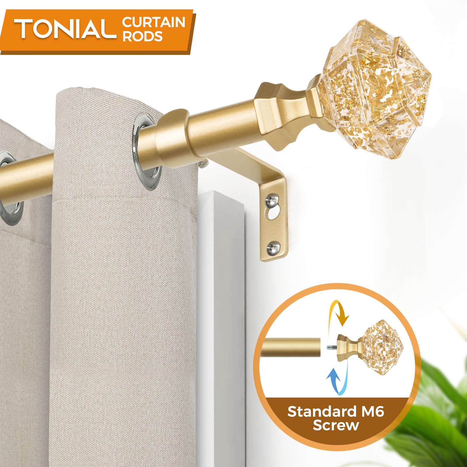 TONIAL telescoping rod extension shows seamless length adjustability for precise fit.