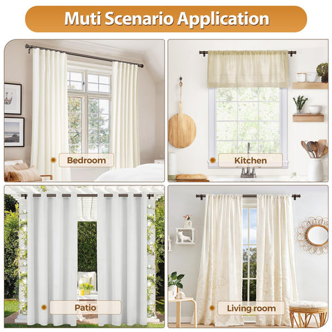 TONIAL two-pack curtain rods provide coordinated styling.