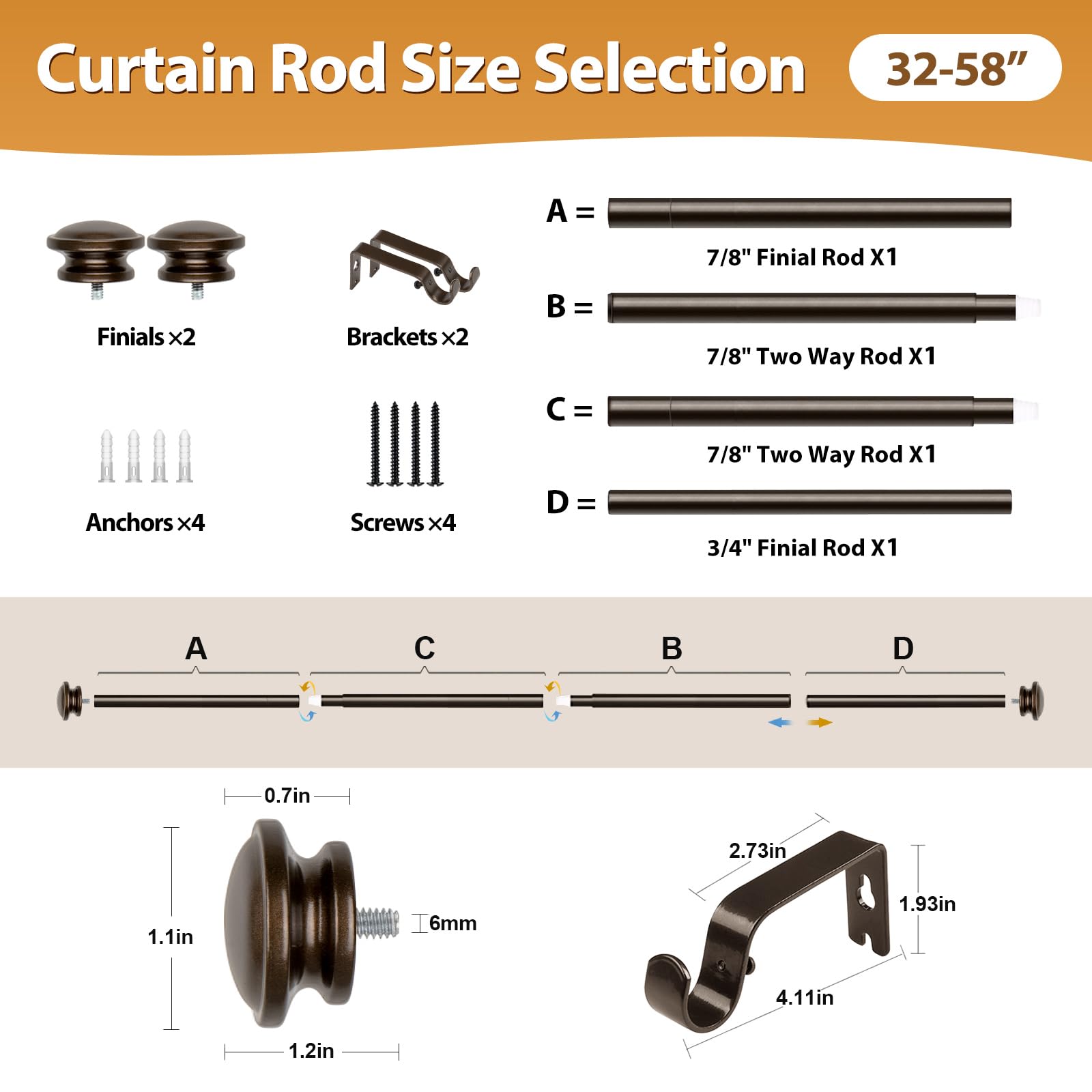 TONIAL wall anchors improve stability for secure mounting.