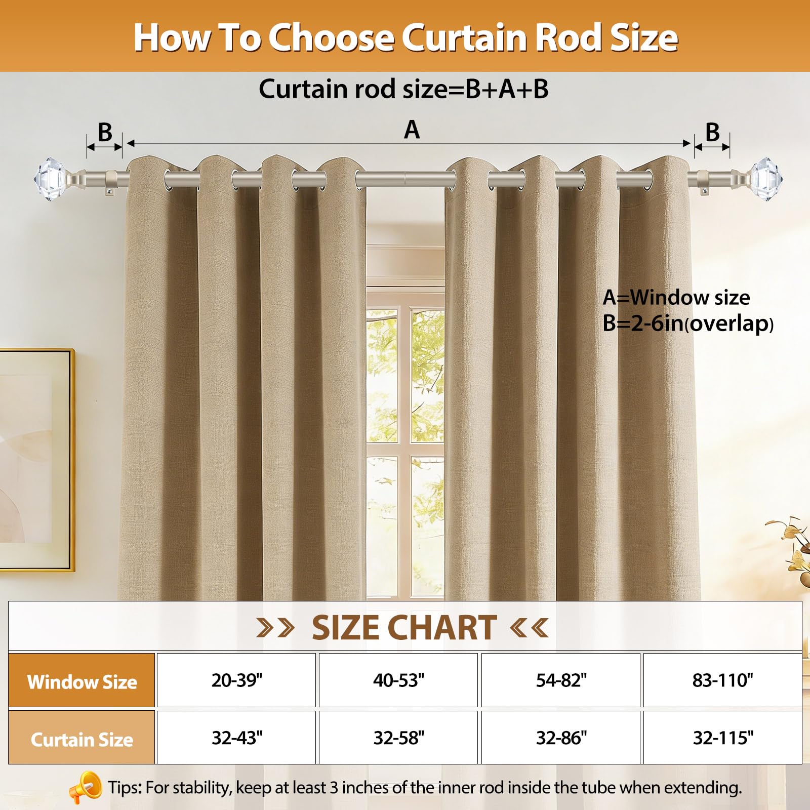TONIAL window coverage range shows adjustable length for different openings.
