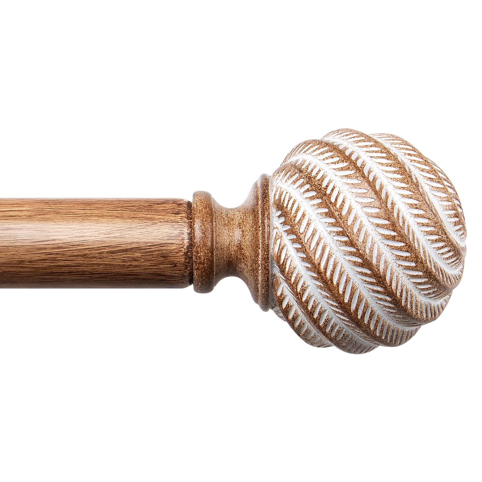TONIAL wood curtain rod with wood grain finish for a natural room accent.