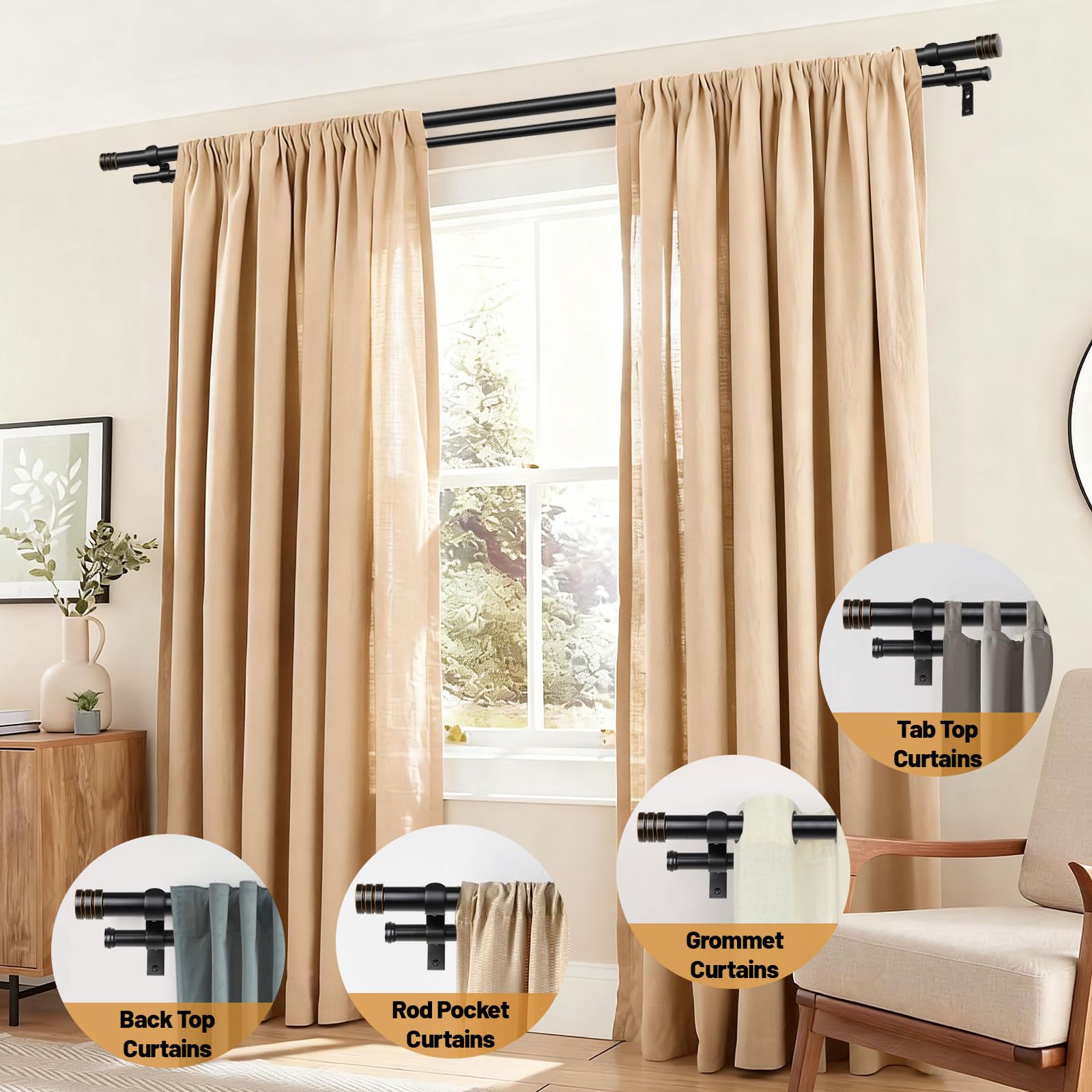 TONIAL 36-72 inch option provides versatile sizing for standard windows