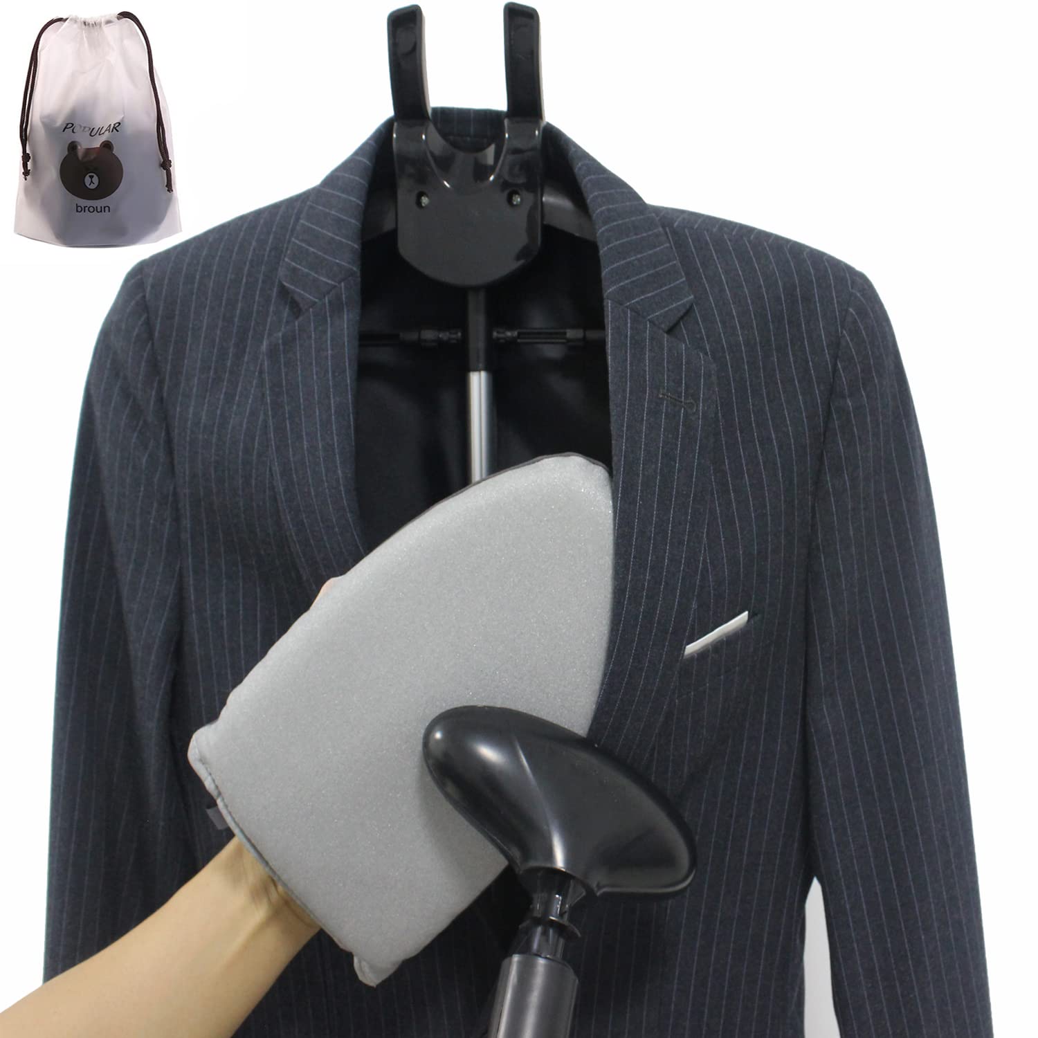 TONINT steamer bracket with adjustable rods for tall fabrics
