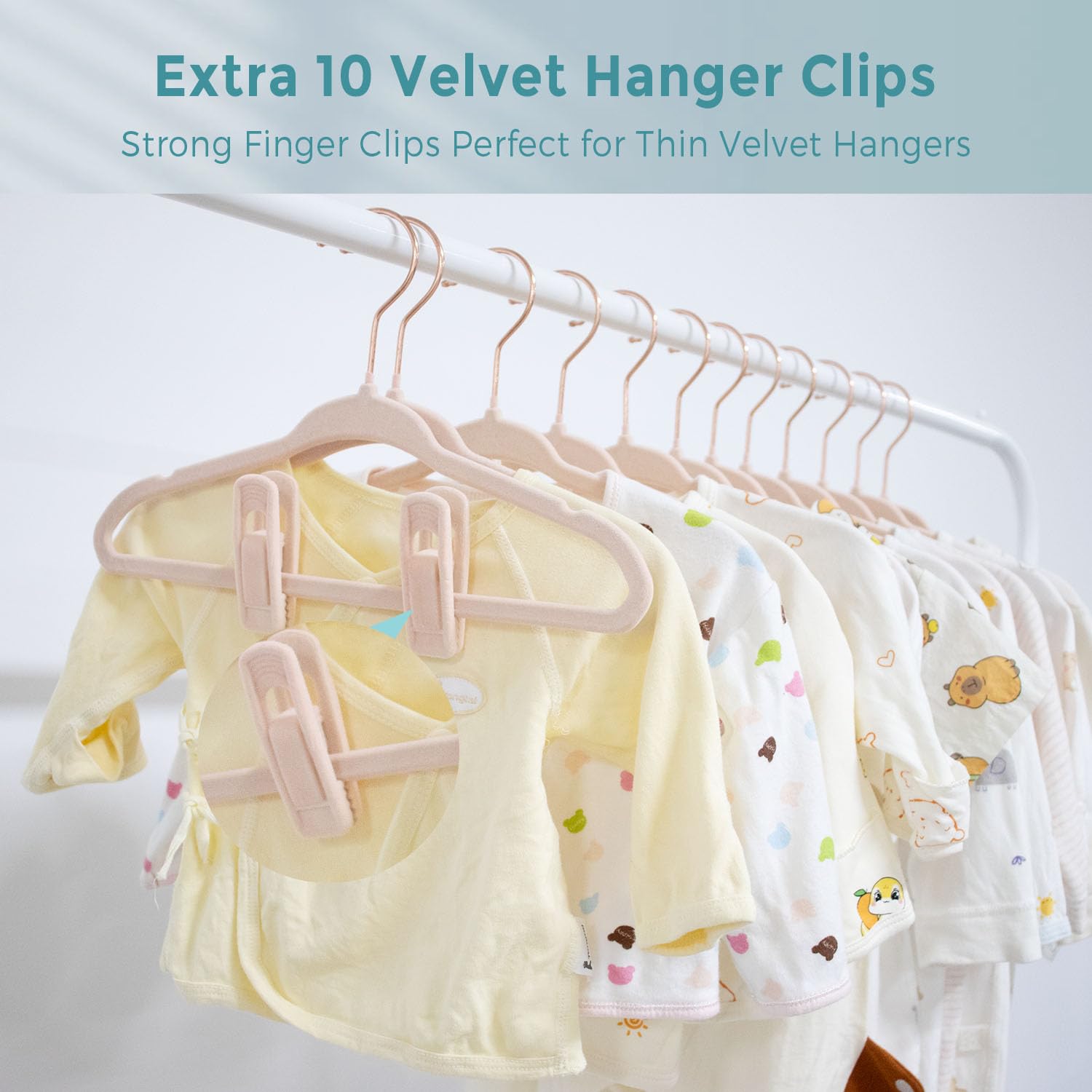 Tonswachic kid closet organized display using velvet hangers